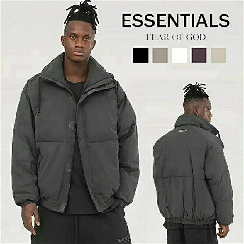 乐天商城 - ESSENTIALS ファイバー ダウンジャケット メンズ レディース 中綿 ジャケット アウター ジャンパー 冬 2WAY 軽量 軽い 防風 撥水 防寒 アウトドア レジャー 暖かい 冬服 おしゃれ シンプル 無地 黒 S M L XL 大きいサイズ 全5色