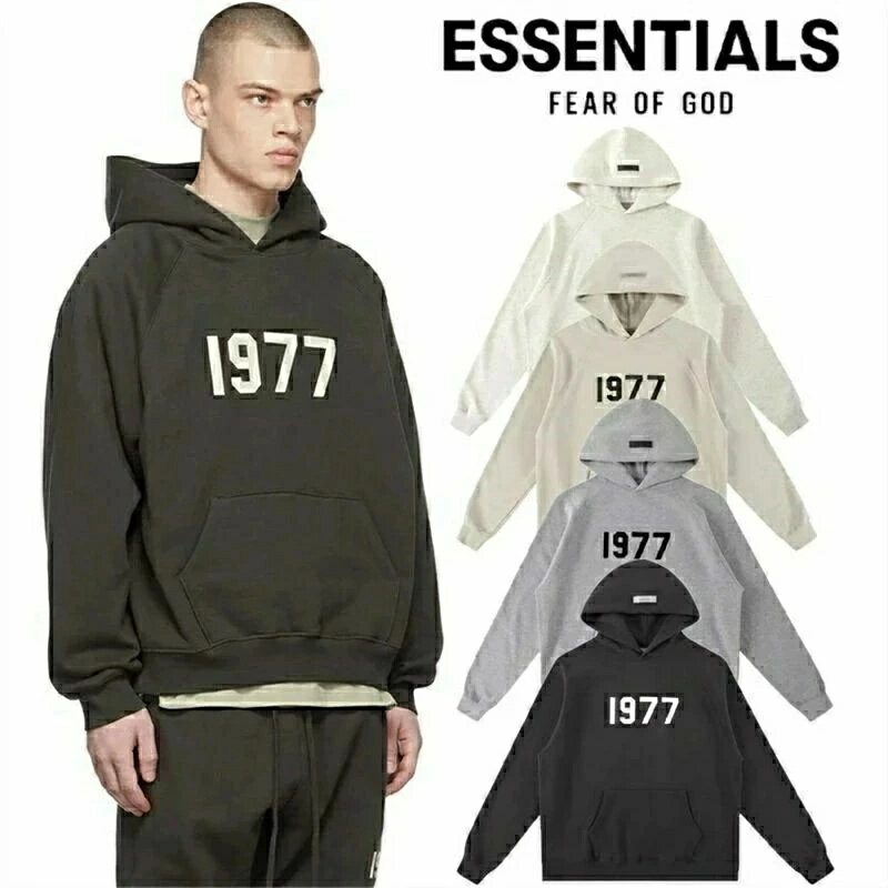 乐天商城 - ESSENTIALS エッセンシャルズ パーカー 1977ロゴ トップス メンズ レディース スウエット 春 秋 冬ジップパーカー フード付き カジュアル 男女兼用