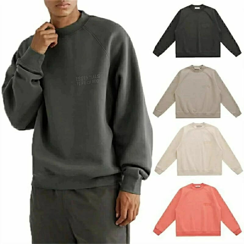 乐天商城 - ESSENTIALS エッセンシャルズ パーカー 秋 冬 メンズ レディース ロゴ クールネックスウェット ビッグサイズ ジャージ シンプル 男女兼用 新品