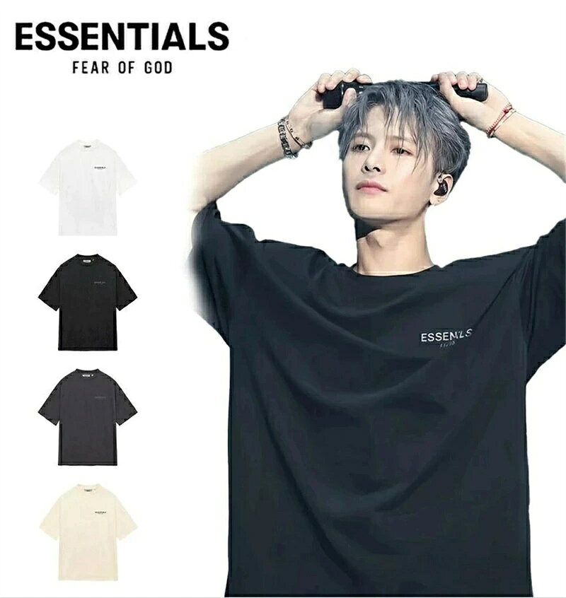 乐天商城 - ESSENTIALS エッセンシャルズ Tシャツ 半袖 メンズ レディース Logo T-Shirt Tシャツ ブラック ホワイト