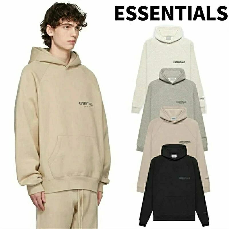 乐天商城 - ESSENTIALS エッセンシャルズ パーカー メンズ レディース プルオーバー バックロゴ パーカー フード付き ビッグサイズ