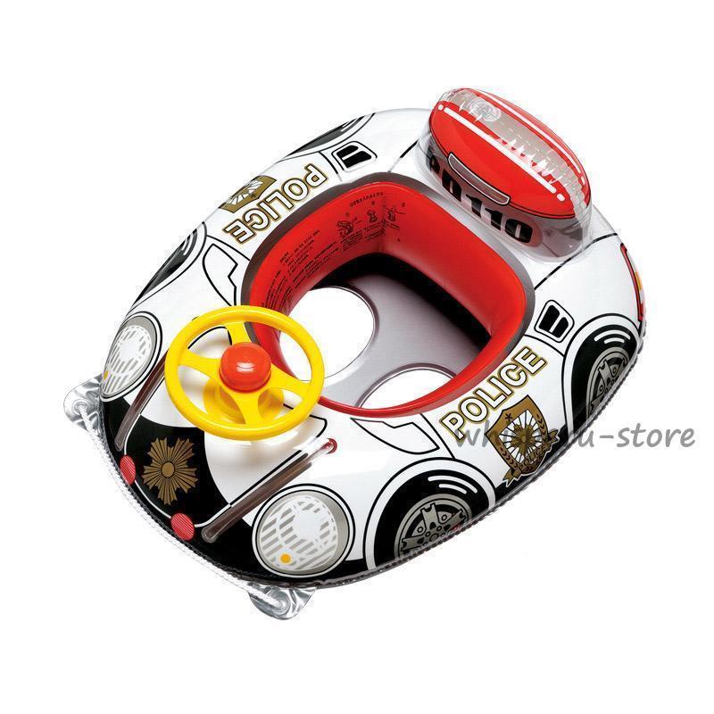 浮き輪 ベビー 子供用 うきわ ベビーボート 足入れ 胴回り 水泳リング 赤ちゃん 座付き 車の形 可愛い 1-3歳 水泳練習 強い浮力ハンドル