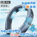 送料無料 首掛け扇風機 ネッククーラー USB/TYEP-C 首掛け 3つ冷却プレート 6000mAh大容量 羽なし 首かけクーラー 静音 冷暖両用 携帯 20...