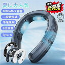 送料無料 首掛け扇風機 ネッククーラー USB/TYEP-C 首掛け 3つ冷却プレート 6000mAh大容量 羽なし 首かけクーラー 静音 冷暖両用 携帯 20...