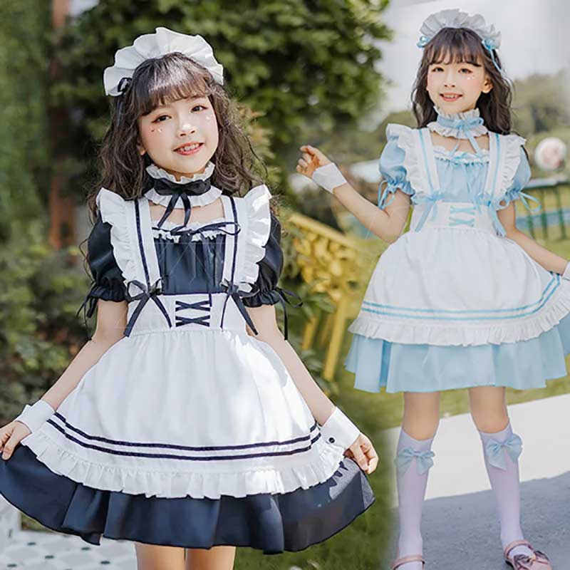 Rakuten - 【店長おすすめ】メイド服 ハロウィン コスプレ 仮装 メイド服 ゴスロリ ロリータ ワンピース メイド セット 子供 本格 ロリータ ワンピース 子供用 アイドル キャラクター アニメ 衣装 コスチューム 春 秋 女の子 かわいい 仮装