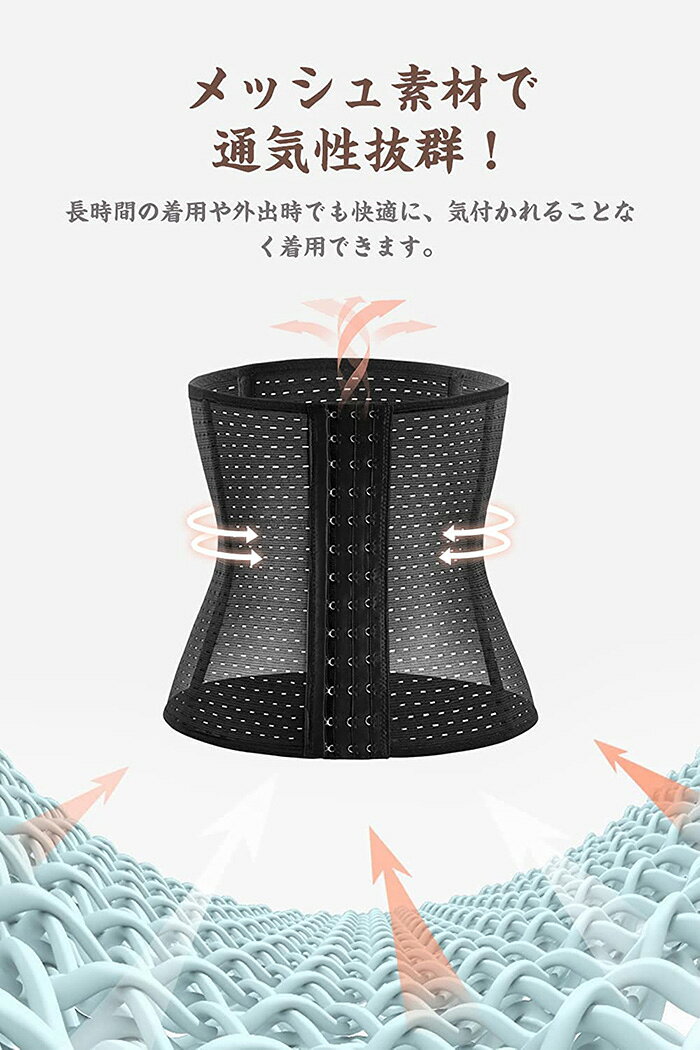 【8%OFFで1664円！ 7/11まで】 コルセット ウエストニッパー コルセット ダイエット レディース【お腹引き締め・補正下着・骨盤補正・姿勢改善】産後 腰サポート くびれ メッシュ 通気性 thoradia-10103775 sunlight サンプル画像2