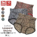\期間限定★50%OFF&P10倍で2,063円! 8/24迄/オシャレなヒョウ柄のハイウエストショーツ3枚組・ ショーツ ハイウエストショーツ ヒョウ柄 3枚...