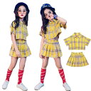 【P10倍→実質3,852円】韓国ファッション チェック シャツ キッズ ダンス衣装 ヒップホップ HIPHOP ダンストップス 半袖 パンツ デニムパンツ ジ...