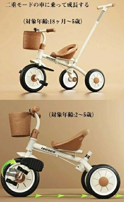sunlightの【店長おすすめ】三輪車 おしゃれ 折りたたみ かじとり 安全 押し棒付き 1歳 2歳 3歳 4歳 5歳 キッズ 子とも 乗り物 おもちゃ 自転車 公園 住宅街 児童館 クリスマス プレゼント 新作登場【送料無料】 手押し バランスバイク 三輪車｜アングル2