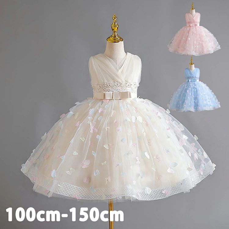 子供ドレス 発表会 ピアノ発表会 結婚式 フォーマル キッズドレス 子供服 パーティードレス プレゼント 上品 刺繍 レース ドレス 女の子 二次会 花嫁