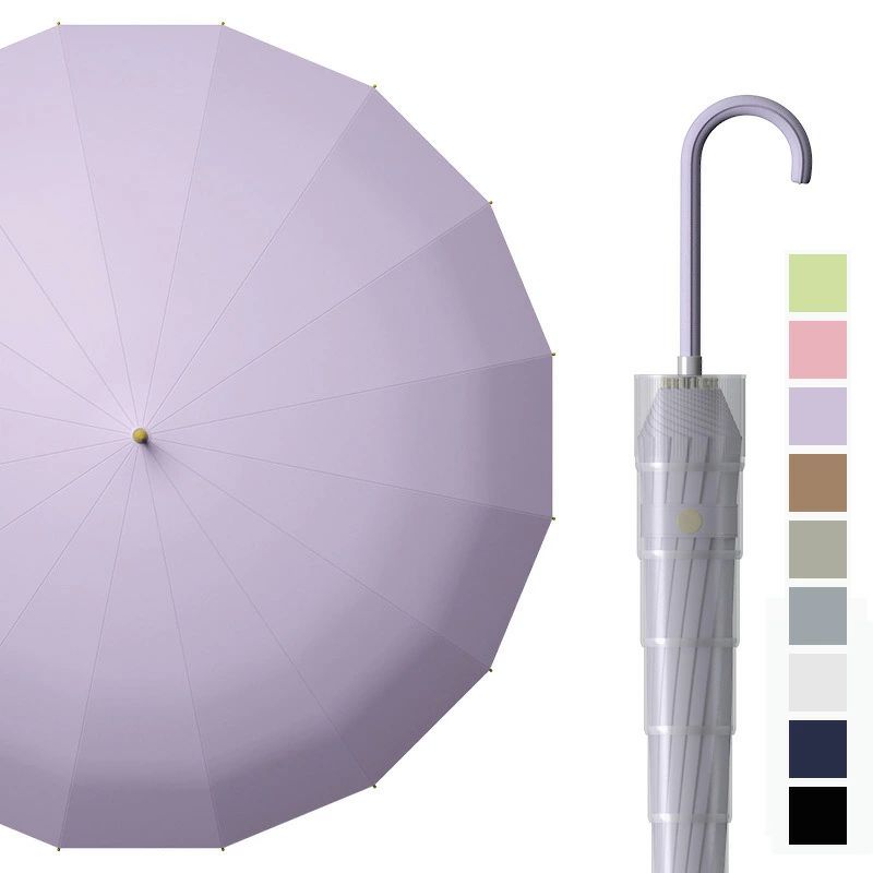 【50%OFFクーポン】長傘 レディース メンズ 長柄 雨傘 ビッグサイズ 直径106cm 長傘 折れない オシャレ 女性用 16本骨 おしゃれ かわいい きれいめ 9色 ボタン手動開閉式 大きい長傘