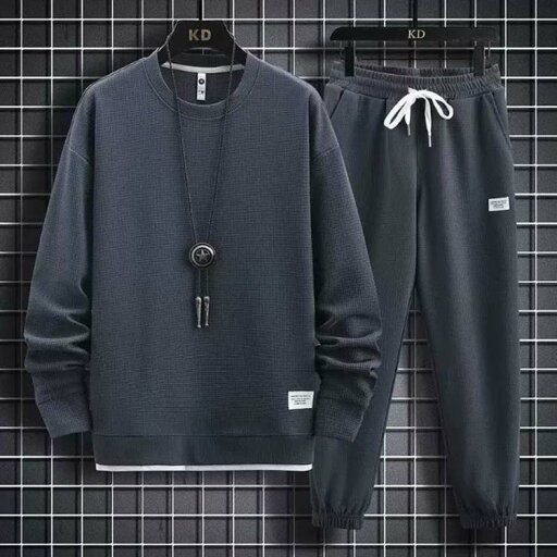 【店長おすすめ】スウェットパンツ セットアップ 無地 スウェット 長袖 ロングパンツ メンズ スエット トップス 上下セット スポーツウェア 春 秋 クルーネック 重ね着風 運動着 春物 秋服 スウェット 部屋着 大きいサイズ 2点セット トレーナー