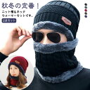【店長おすすめ】防寒 裏ボア ニット帽 ネックウォーマー 2点セット ニット帽 裏起毛 ニットキャップ ネックウォーマー ケーブル編み 帽子 スヌードマフラー ...