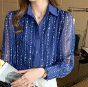 【店長おすすめ】ブラウス シャツ 長袖シャツ 大きいサイズ シャツ お出かけ レディース春 通勤OL 30代40代 プリント パフスリーブ きれいめ お呼ばれ エレガント