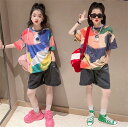 【店長おすすめ】韓国子供服 女の子 セットアップ ジャージ 夏着 半袖Tシャツ+ショートパンツ 2点セット 普段着 通園着 通学着 子ども服 ガールズ パンツセ...