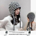 \期間限定★50%OFF&P10倍で1,554円! 8/24迄/ニット帽 レディース 帽子 ハット 帽子 秋冬 ニット帽 かわいい 耳あて付き ニット 耳あて おしゃれ ニットボンネット キャップ