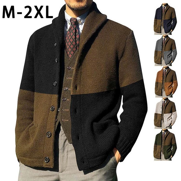 【半額!スーパーSALE】カーディガン メンズ ニットコート 羽織 かっこいい 前開き ゆった感 カジュアルコート 切り替え オシャレ 春秋冬コーデ セーター生...