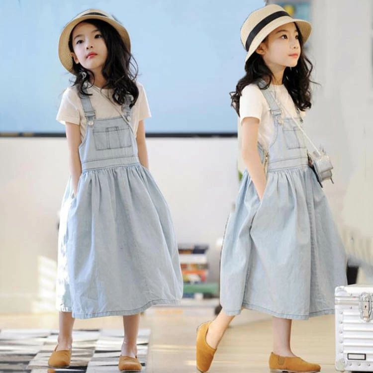 【P2倍！2980円→実質2920円 11/27 01:59まで】子供服 セットアップ キッズ 女の子 夏 2点セット デニムスカート サロペット ジュニア おしゃれ 可愛い カジュアル 小学生 新品 150 上下セット Tシャツ 半袖