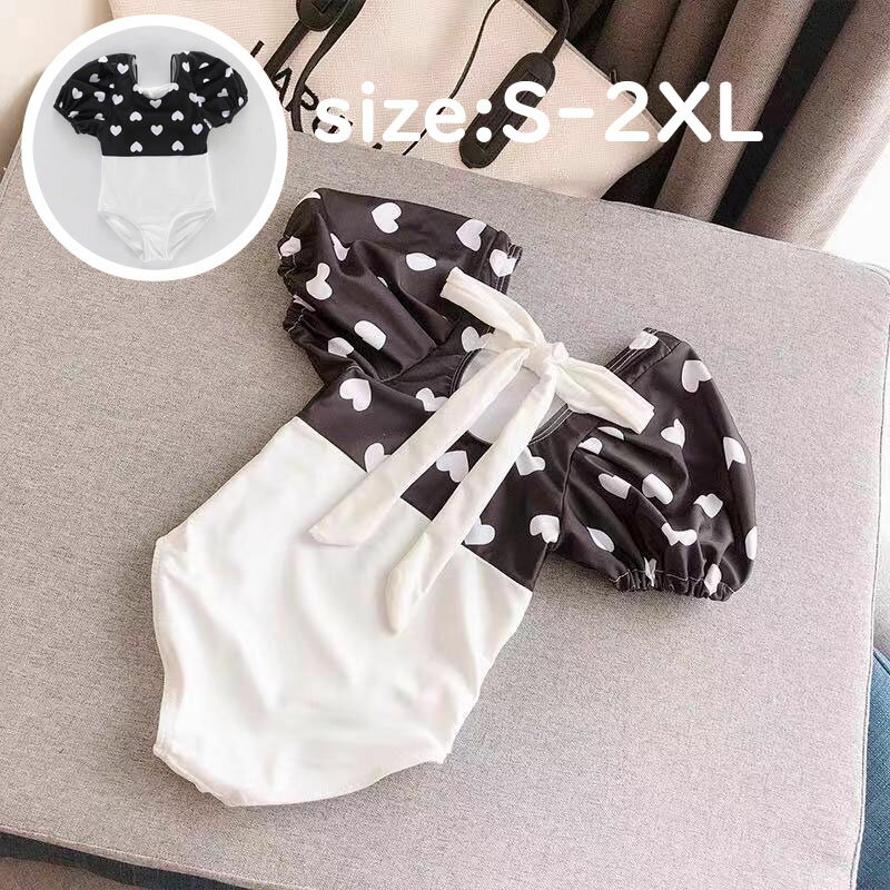 【P2倍！3200円→実質3136円 11/27 01:59まで】子供用水着 女の子 女児 半袖水着 ワンピース水着 リボン つなぎ水着 体型カバー キッズ水着 幼稚園 保育園 みずぎ スイムウェア ビーチ プール 温泉 海 夏 旅行 水着 S M L XL 2XL 配色 ハート柄 可愛い おしゃれ