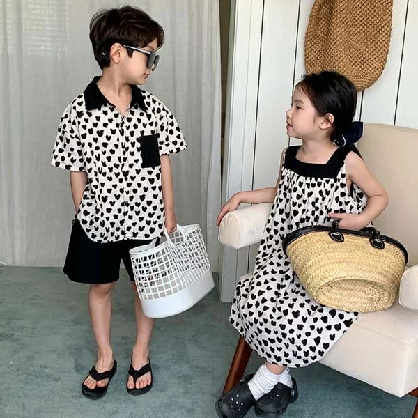 【4050→実質3848円 P5!大感謝祭】ワンピース 女の子 セットアップ 男の子 子供服 シャツ チェック柄 韓国子ども服 春 夏 おしゃれ 可愛い ベビー服 トップス ボトムス 入学 入園 誕生日 プレゼント ナチュラル 姉妹 双子 幼稚園 150cm 140 130 120