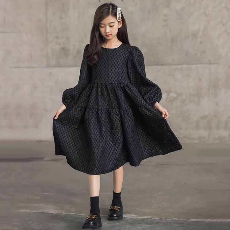 【P5倍！3980円→実質3781円 11/15 23:59まで】韓国子供服 ワンピース 女の子 レディース 長袖 春秋冬 厚手 おしやれ 可愛い パフスリーブ キッズ ジュニア服 ドレスワンピース 上品 パーティー 演奏会 発表会 ことも服 ティアードスカート 120cm 130cm 140cm