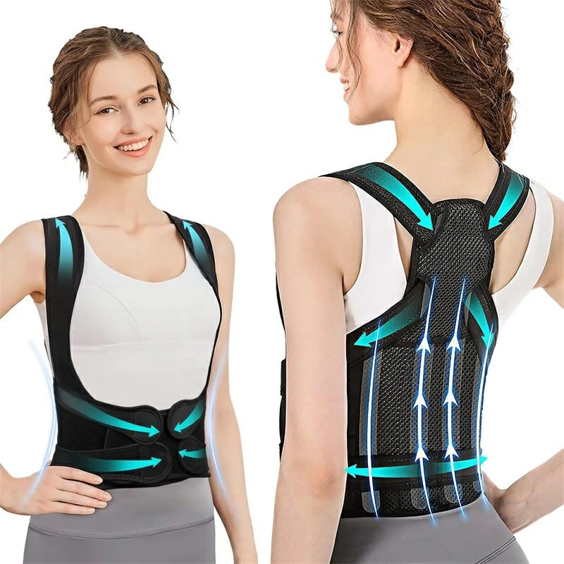 【限定記念価格！】姿勢サポーター 猫背 姿勢ベルト 背筋ベルト 巻き肩 装着簡単 サイズ調整可 背中 男女兼用 通気性優れ