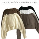 【thoradia新発売限定記念価格!】ニット ショート丈 レディース ニットトップス 長袖 クロップド丈 体型カバー カジュアル 大きいサイズ 大人 シンプル...