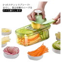 お得な9点セット!スライサー セット 千切りスライサー 安全ホルダー 水切り皿付き 野菜カッター 薄切り ブレード 6枚 おろし器 大根おろし キャベツ きゅう...