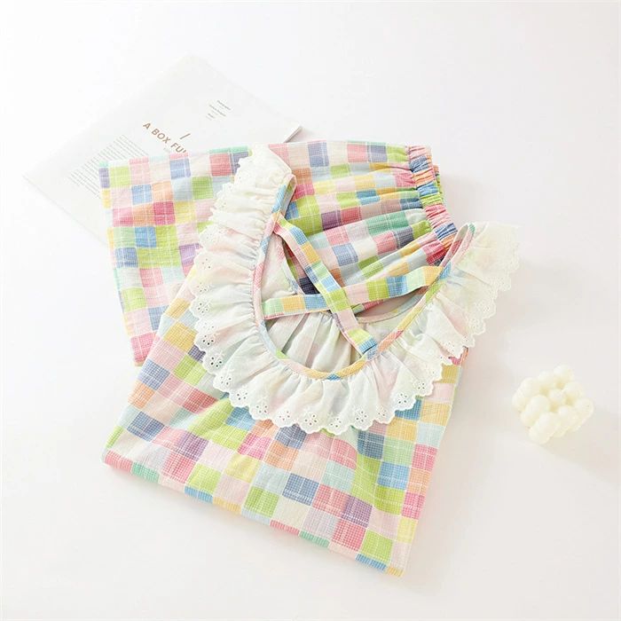 【店長おすすめ】パジャマ 2点セット レディース 夏 ガーゼルームウェア ショートパンツ ガーゼパジャマ 綿100% コットン 綿 上下セット チェック柄 薄手 かわいい 大人 ナイトウェア 部屋着 寝間着 可愛い ギフト 寝巻き ノースリーブ キャミソール