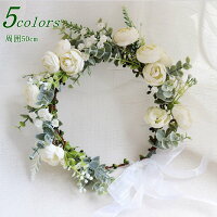 【P2倍!3167円→実質3104円 11/27 01:59まで】花冠(花かんむり)ウエディング ヘッドドレス淡いなでしこ色が可愛い髪飾り(ヘアーコサージュ)椿...