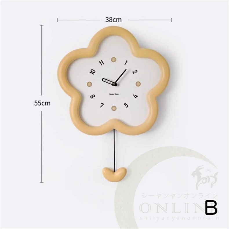 【P10倍！9580円→実質8622円 11/19 23:59まで】振り子時計 掛け時計 花　はな 時計 結婚祝い 新築祝い 北欧 引っ越し祝い 雰囲気オフィス 寝室 リビング　便利　 耐久性 静音 オフィス 雑貨 卓上時計 電池式 時計 おしゃれ 誕生日祝い プレゼント ギフト(3)