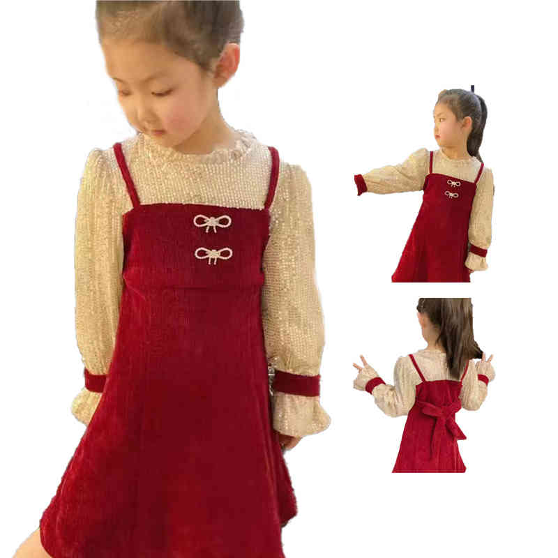 【P2倍！4080円→実質3998円 11/27 01:59まで】裏起毛ワンピース キッズ 秋冬 切り替え 女の子 おしゃれ..