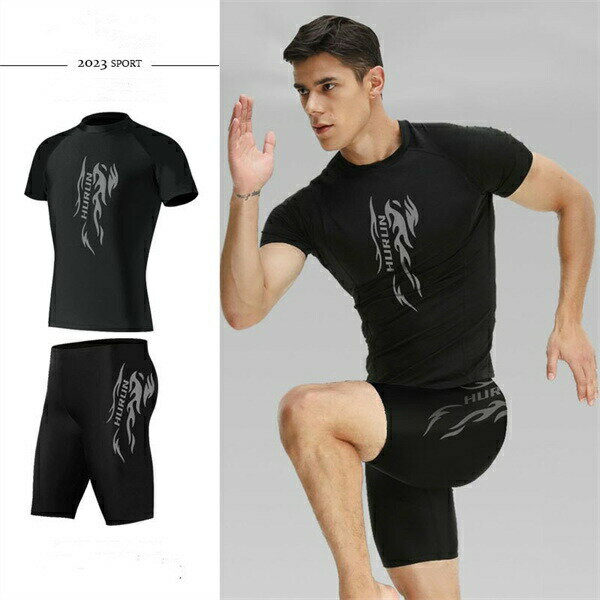 【P10倍！3380円→実質3042円 11/19 23:59まで】水着 メンズ 上下セット ラッシュガード 紫外線対策 メンズ サーフィン ハーフパンツ レギンス 長 ズボン ノンワイヤー 長袖 日焼け防止 水泳 フィットネス水着 体型カバー 水着