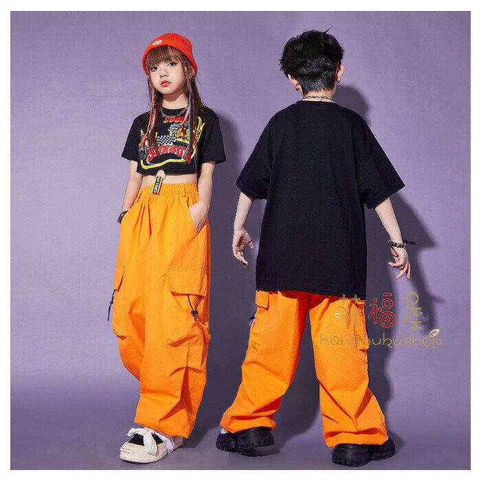 【店長おすすめ】オレンジ カーゴパンツ 男の子 女の子 長ズボン、ロングパンツ キ...