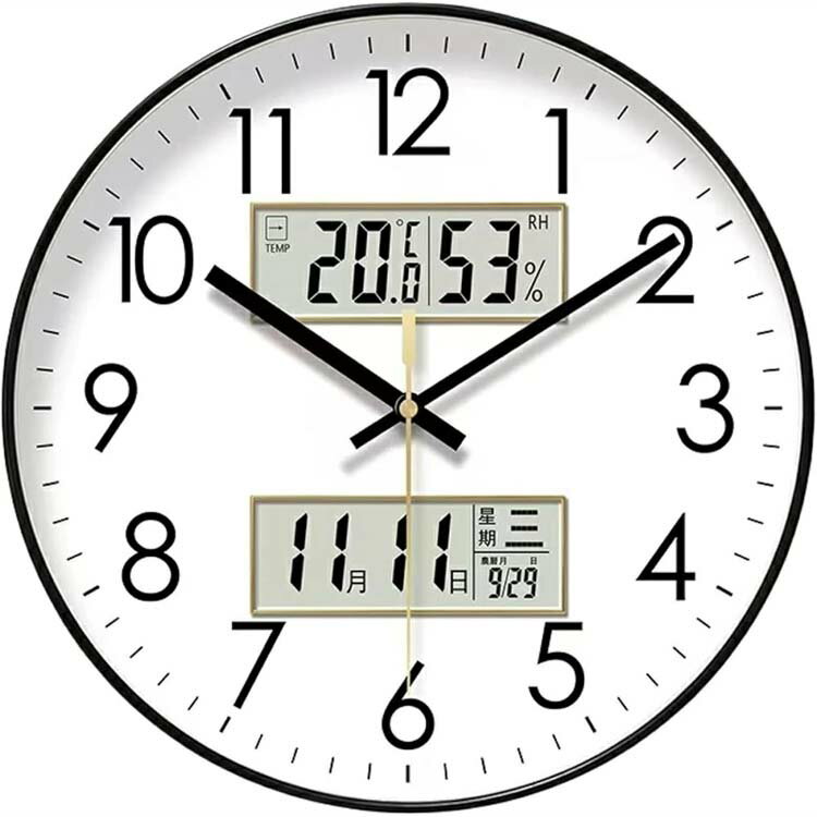 【P2倍！2850円→実質2793円 11/27 01:59まで】壁掛け時計 アナログ 掛け時計 アナログ 温度 湿度 ディスプレイ 電波 壁掛け時計 静音 連続秒針 電波時計 温度計 湿度計 アナログ デジタル 掛時計 軽量 北欧 壁掛け 掛け時計 かわいい 音がしない 見やすい(3)