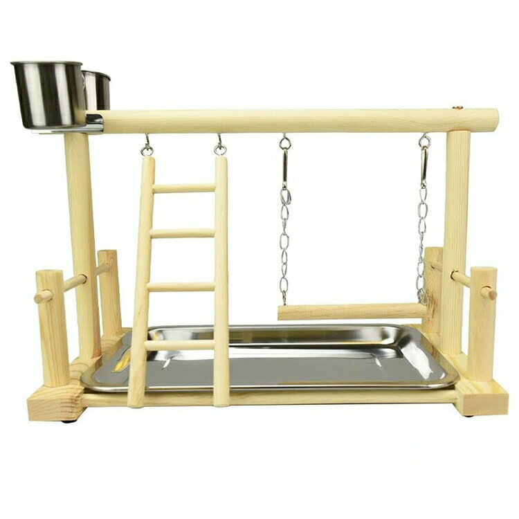 【P10倍！3680円→実質3312円 11/19 23:59まで】おもちゃ 吊り下げ 木 小鳥 止まり木 タワー インコ アスレチック 休憩 揺らして 無害 取付け簡単 木製 鳥 玩具 皿付く はしご