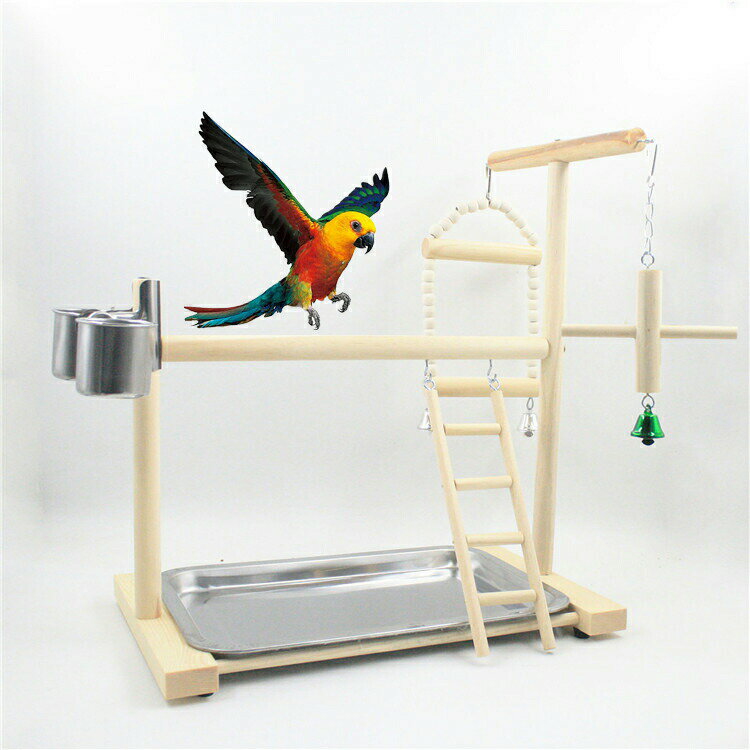 【P10倍！4150円→実質3735円 11/19 23:59まで】おもちゃ 吊り下げ 木 小鳥 止まり木 タワー インコ アスレチック 休憩 揺らして 無害 取付け簡単 木製 鳥 玩具 皿付く はしご