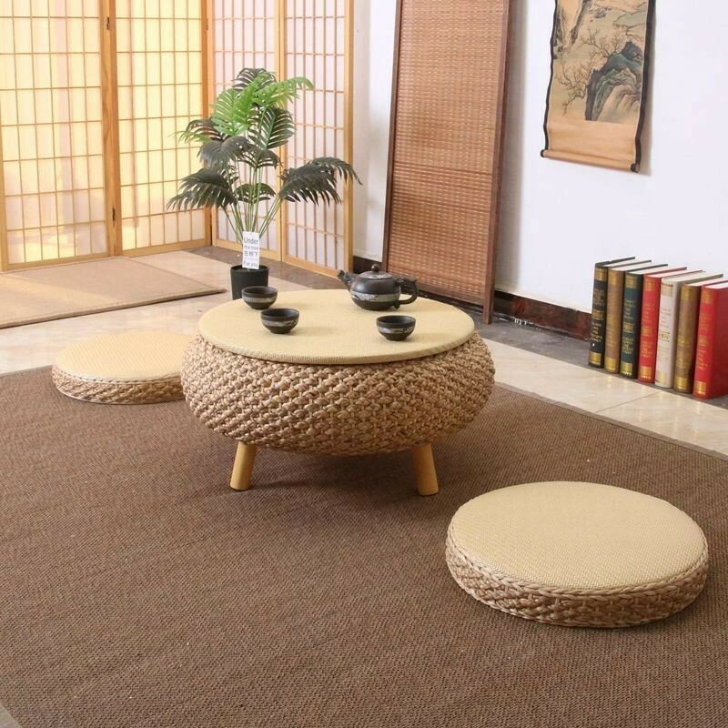 【店長おすすめ】高品質 籐 丸いテーブル ティーテーブル 草編 アジア家具 ラタン...