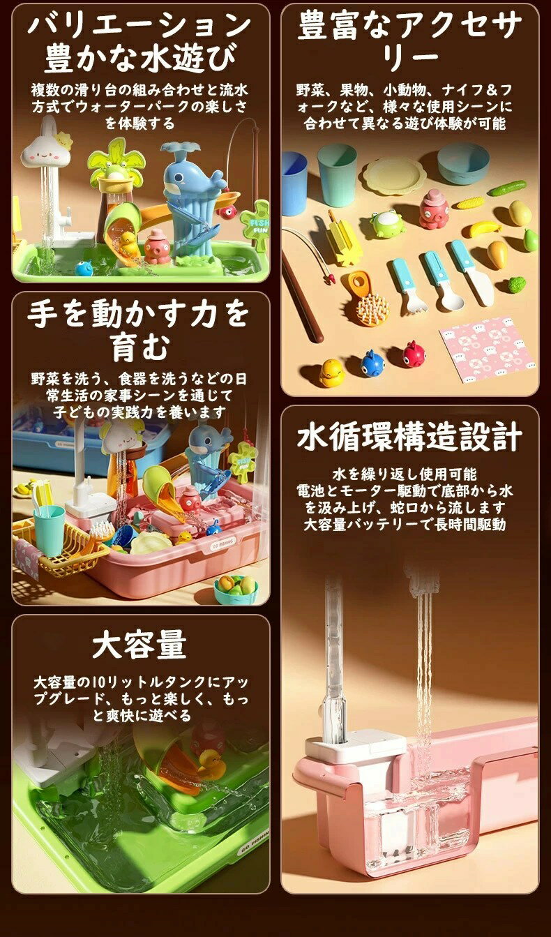 【4950円→実質4851円 P2!】水遊び ウォーター洗面台 砂遊び お砂場セット おもちゃ 砂遊び ビーチ アウトドア ウォーターテーブル サンドテーブル 子ども 子供 おもちゃ 玩具 水遊び 子供 おもちゃ 玩具 誕生日 ウォーターテーブル 2
