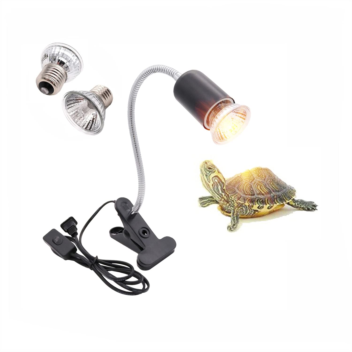 【店長おすすめ】亀ライト 爬虫類ライト 亀 uvaライト クリップ式 クリップスタンド スイッチ付き 360°..