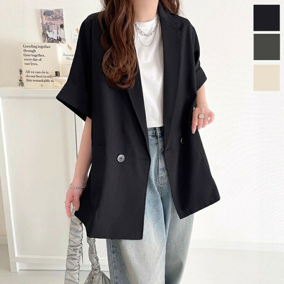 【P10倍！3532円→実質3179円 11/19 23:59まで】ブラウス シャツ 大人の抜け感を楽しむ。麻調シアードルマンショートスリーブジャケット レディース