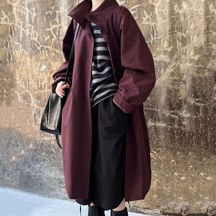 【店長おすすめ】トレンチコート ロングコート アウター レディース ロング丈 無地 大きいサイズ シンプル ジャケット スタンドカラー 体型カバー おしゃれ 通勤 OL 入園式 卒業式 フォーマル カジュアル セレモニー