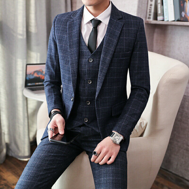 秋冬 エルメネジルド・ゼニア エレクタ Ermenegildo Zegna Electa BAW-2201 メンズビジネススーツ シャドーストライプ ネイビー