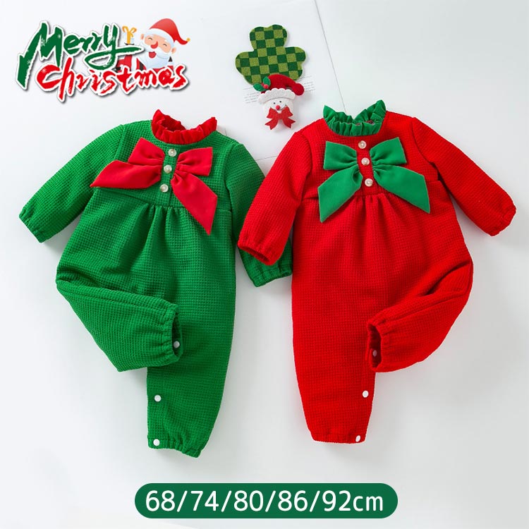 【P2倍！2680円→実質2626円 11/27 01:59まで】クリスマス ベビー服 男の子 女の子 カバーオール 冬 ギ..