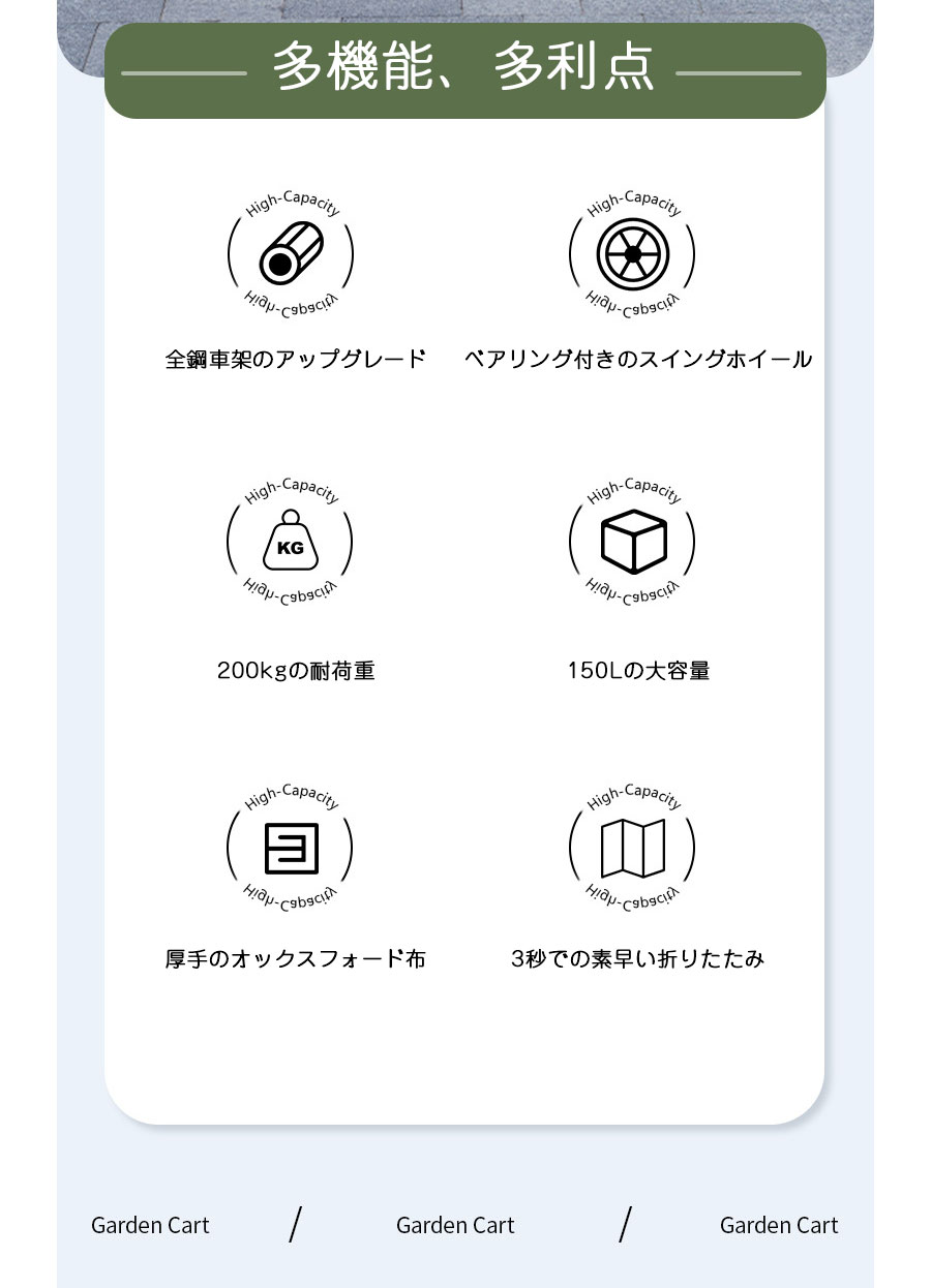 【店長おすすめ】 アウトドアワゴン 大容量150L 耐荷重200kg キャンプ BBQ バーベキュー レジャー 買い物 ガーデニング 子供 キャリーワゴン アウトドア thoradia-10102621 sunlight サンプル画像2