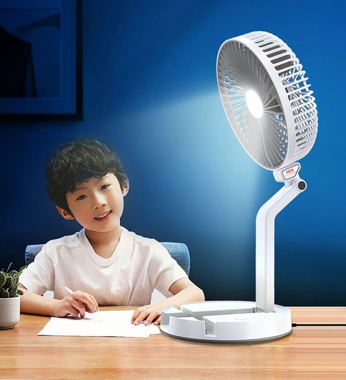 【只今底値!】扇風機 ファン ミニ 小型 折りたたみ式 収納 ミニファン 卓上扇風機 静音 ポータブルエアコン 軽量 携帯 熱中症対策 usb充電式 便利 多機能 壁掛け ライト付き 照明 卓上 2