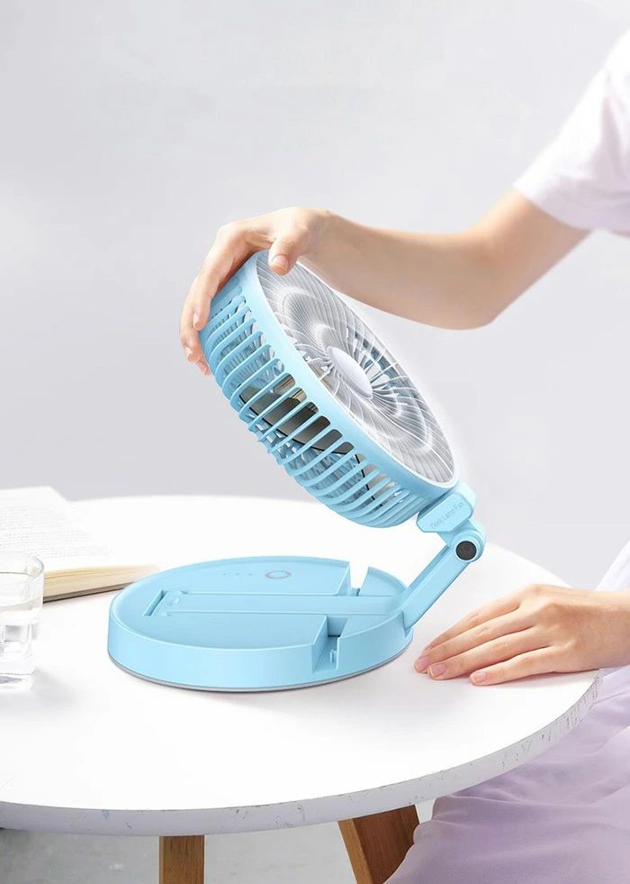 【只今底値!】扇風機 ファン ミニ 小型 折りたたみ式 収納 ミニファン 卓上扇風機 静音 ポータブルエアコン 軽量 携帯 熱中症対策 usb充電式 便利 多機能 壁掛け ライト付き 照明 卓上 3