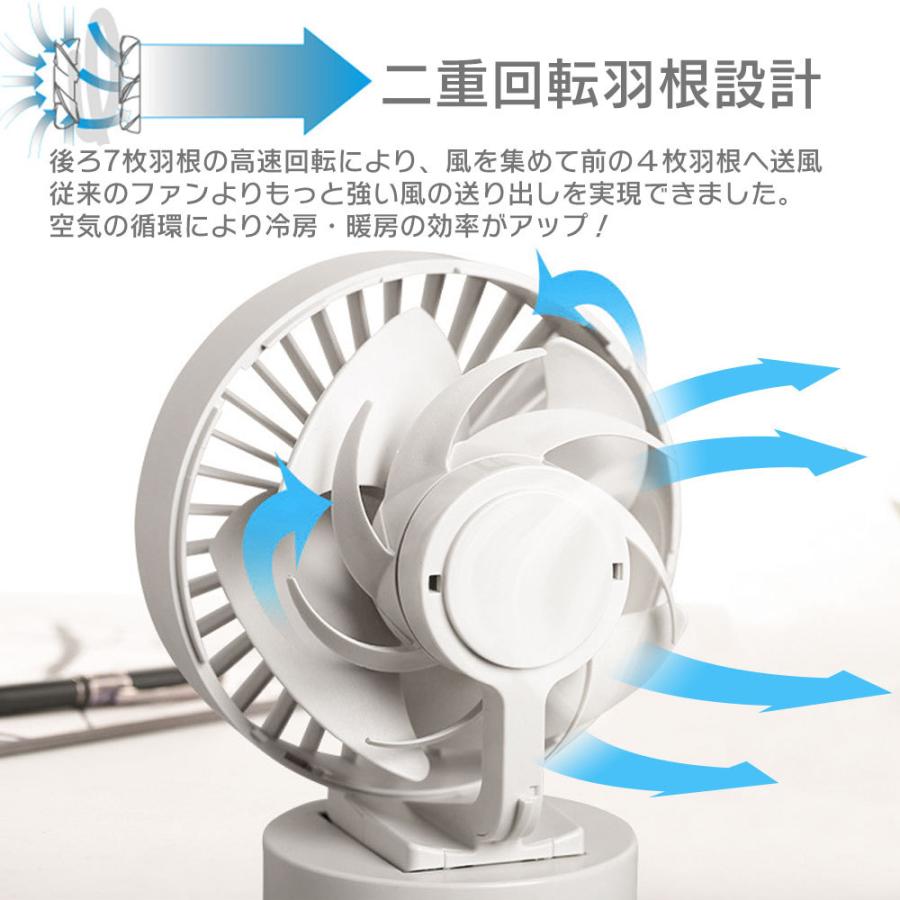 sunlightの冷風機 軽量 ポータブル オフィス キッチン サーキュレーター 角度調節 静音 小型 ファン USB扇風機 ミニ USBデスクファン 風量調節 低騒音 おしゃれ おすすめ｜アングル2