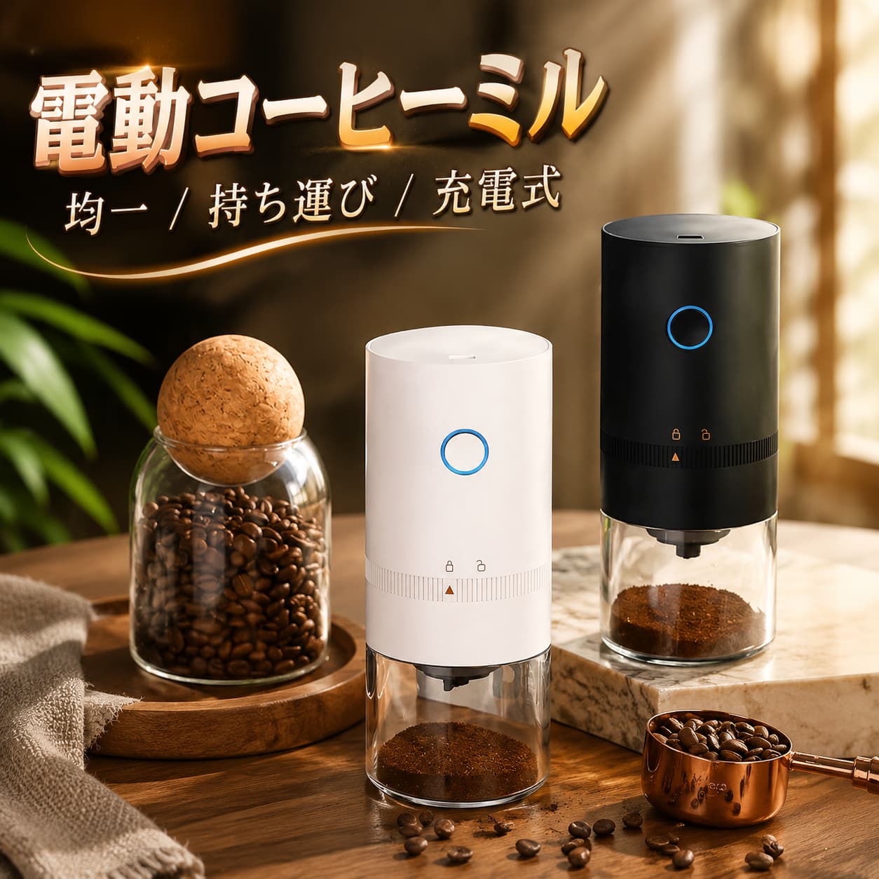 商品詳細 商品特徴【大容量バッテリー＆自動OFF機能】コーヒーグラインダーには1300mAHの大容量バッテリーを内蔵しています。 Type-C充電ポートにより、充電がより速く、より簡単に、より安全になります。 完全に充電すると、15・18回使用できます。 一度に25グラムのコーヒー豆を挽く。 頻繁な充電の手間を省きます！自動停止機能があり、7秒ごとに再起動が必要ですのでご注意ください。コーヒー豆は1回約20-25g挽け、カップ一杯で約150~200mlのコーヒーをお楽しみいただけます。または惹ける豆が無いと運転が自動停止するオートストップ機能も備わっております。【水洗い可能セパレートデザイン】電動コーヒーマシンは、本体部分、豆ビン部分、粉末ビン部分、粉砕コア部分にそれぞれ変更することで簡単に分離できます。 電気コーヒーメーカーの主要部分は乾いた布でのみ清掃できます、他の部分は水で洗浄でき、豆と粉末のビンも食器洗い機で洗浄できます。ご注意：丸洗い可能の防水ですが、水に浸せるほど防水ではないです【セラミック研削コア＆マルチレベルの粒度調整】私たちのコーヒーグラインダーは、発熱を減らし、風味の損失を減らす新しいセラミックグラインダーコアを備えています。 この新しいタイプのコーヒーマシンは、粗さ調整ノブを回すだけで無段階に調整できます。粉砕条件とコーヒー豆の種類に応じて調整できます。【挽き具合7段階、あっという間に挽き上がる】挽き具合7段階調整可能で、グラインダー部裏面のダイヤルをご自由に調整するだけで、豆を入れて数秒間ボタンを押すだけで挽きたてのコーヒーを味わえる、ポータブル電動コーヒーミルです。ご使用後:ガラスサーバー、サーバーふた、ドリッパーを洗い十分乾かしてください。【小型軽量、持ち運びに便利】コンパクトな電動コーヒーマシン、体重はわずか420g、場所を取らず、持ち運びが簡単、USB TYPE-C充電設計、パワーバンクやラップトップの使用に接続でき、出張に最適です、トラベル、観光、ハイキング、キャンプなど！ 仕様商品仕様：サイズ：180×70mm 商品について：※商品の撮影には最大限注意を払っておりますが、閲覧時のモニター環境によりましては実際の商品と若干違うお色味に映ることもございます。 発送について：※【在庫がある場合】4・7営業日以内に発送します。※在庫確認、配送状況、休日を間にする事により、予定より遅くなる可能性がございます。※当店ではラッピングのサービスを行っておりません、ご了承ください。※初期不良や弊社都合による著しい発送遅延などが発生した場合は、未使用の商品のみ到着日から30日以内に返品や返金、交換も可能でございます。※ご連絡を頂けましたらスムーズに対応できますので、ご協力いただけますようお願い申し上げます。※お客様都合の返品返金について、返品送料はお客様負担なります。 メールについて：※メール返信とご注文対応は、平日10：00・17：00頃に対応しております。※携帯メールでの登録は迷惑メールによりメールが届かない場合がございます。 不良品についての説明基づいて掲載しています