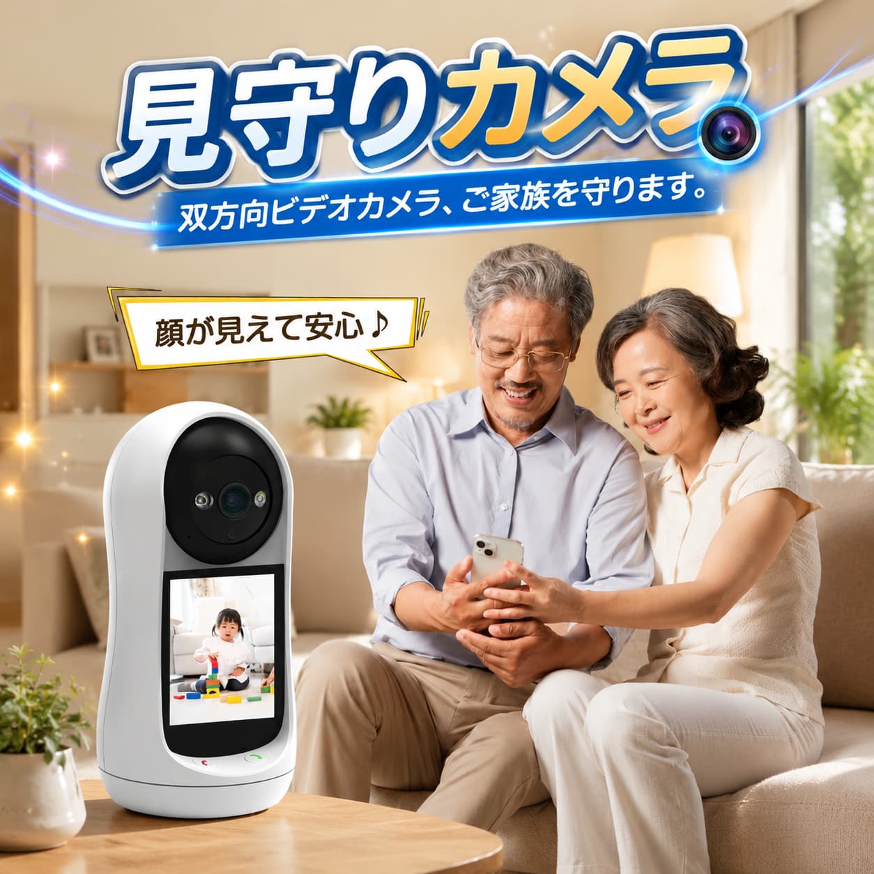 【店長おすすめ】見守りカメラ 会話 できる モニター付き ペット 赤ちゃん スマホ...